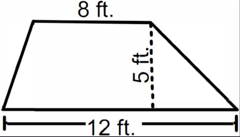 What area is this figure? A,60ft2 B,50 C,40ft2 D,100ft2-example-1