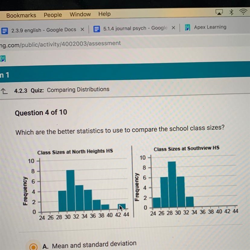 Which are the better statistics to use to compare the school class sizes?-example-1