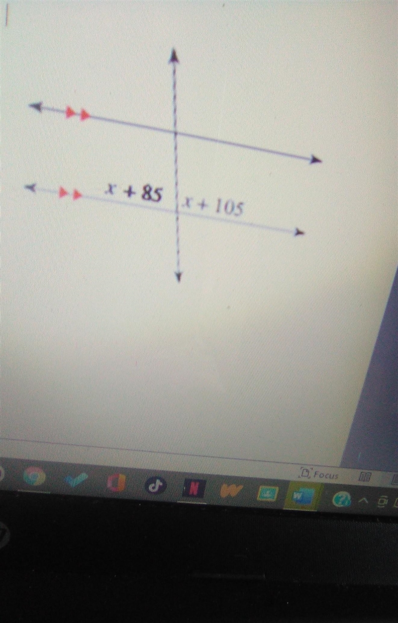 Write and solve an equation to find the value of x and the missing angle measures-example-1