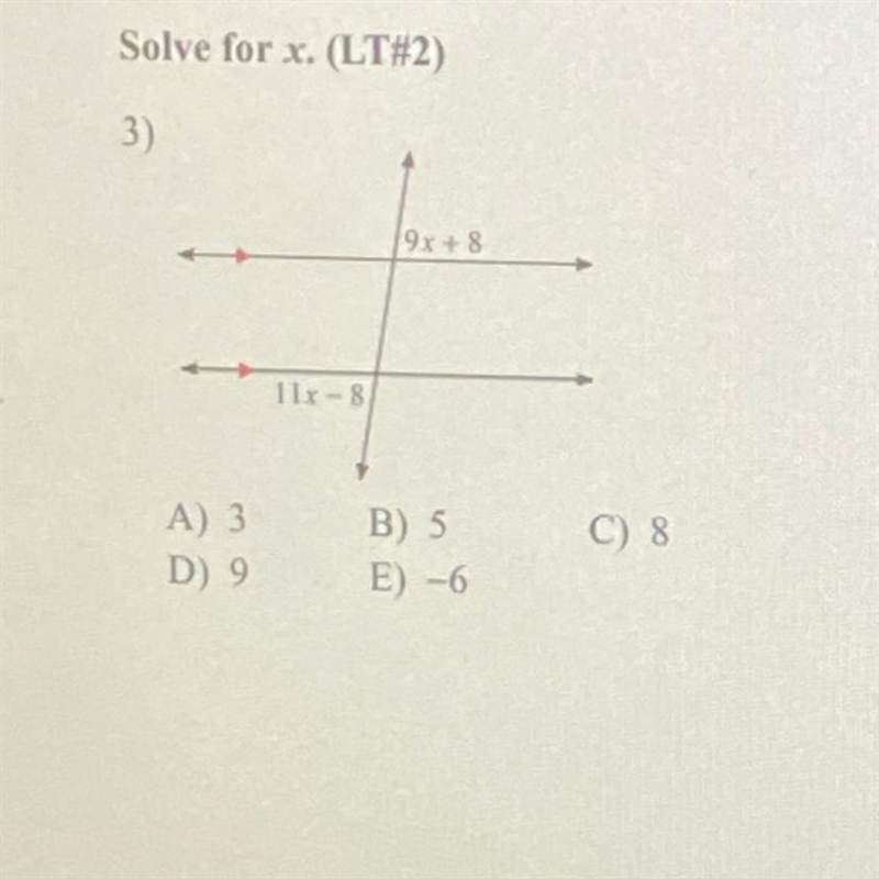 Number 3.) solve for x-example-1