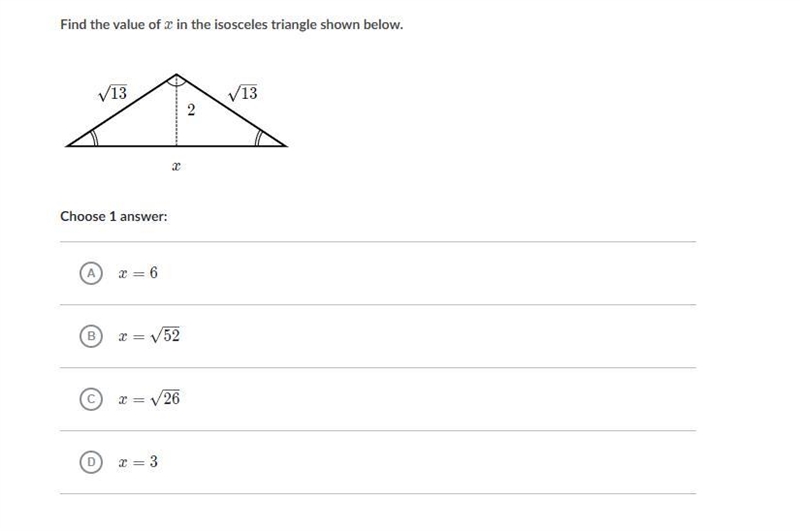 Find the value of x in the isosceles triangle shown below.-example-1