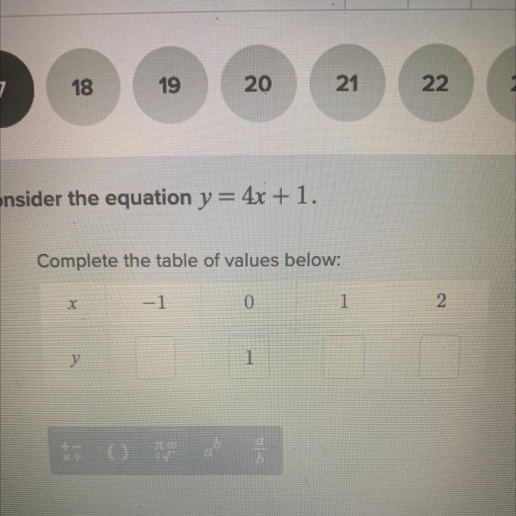 Y=4x+1 complete the table-example-1