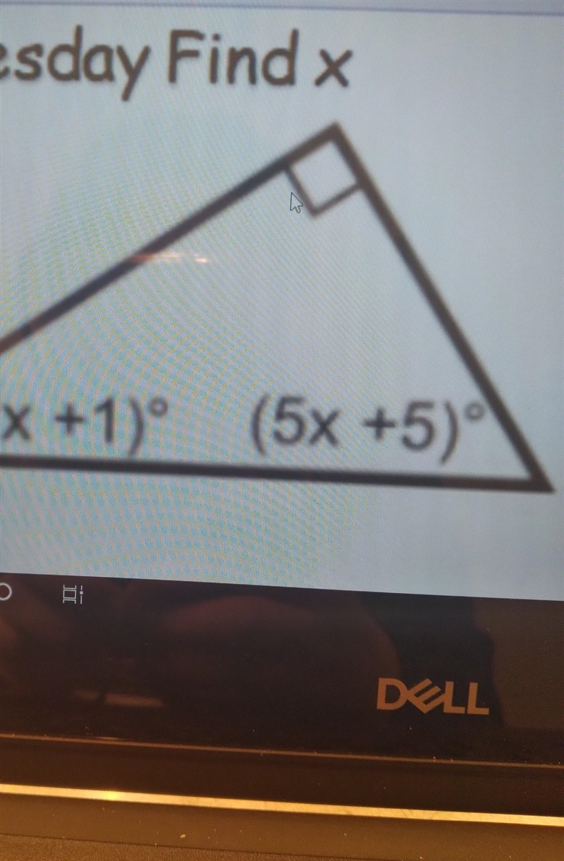 The equations in the triangle consist of (2x +1) and (5x +5) ​-example-1