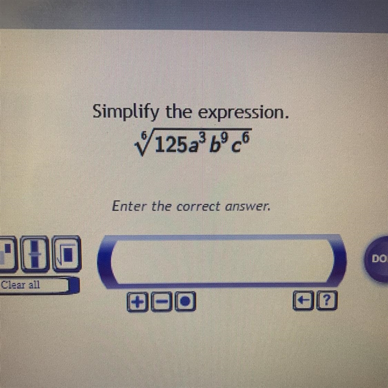 Simplify the expression. ^6 125a^3b^9c^6-example-1