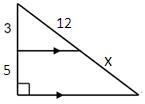 Solve for the value of x in the diagram: Show your work and explain the steps you-example-1