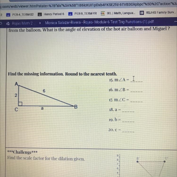 Find the missing information. Round to the nearest tenth.-example-1