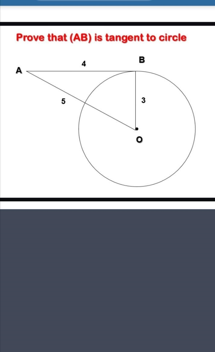 Prove that AB is tangent to circle-example-1