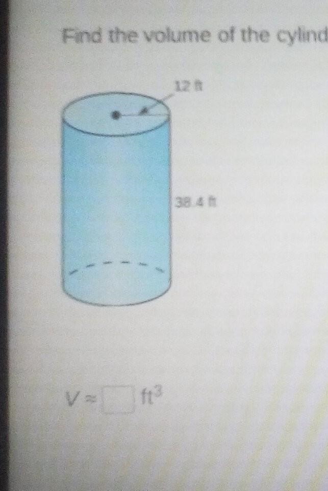 Find the volume of the cylinder round your answer to the nearest tenth.​-example-1