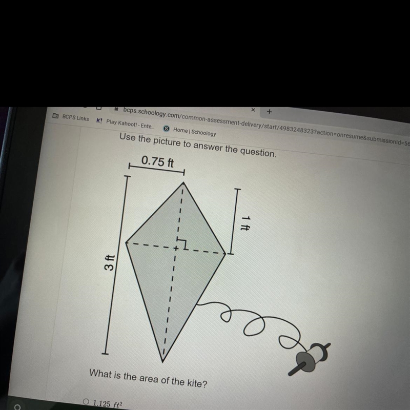 What is the area of the kite?-example-1