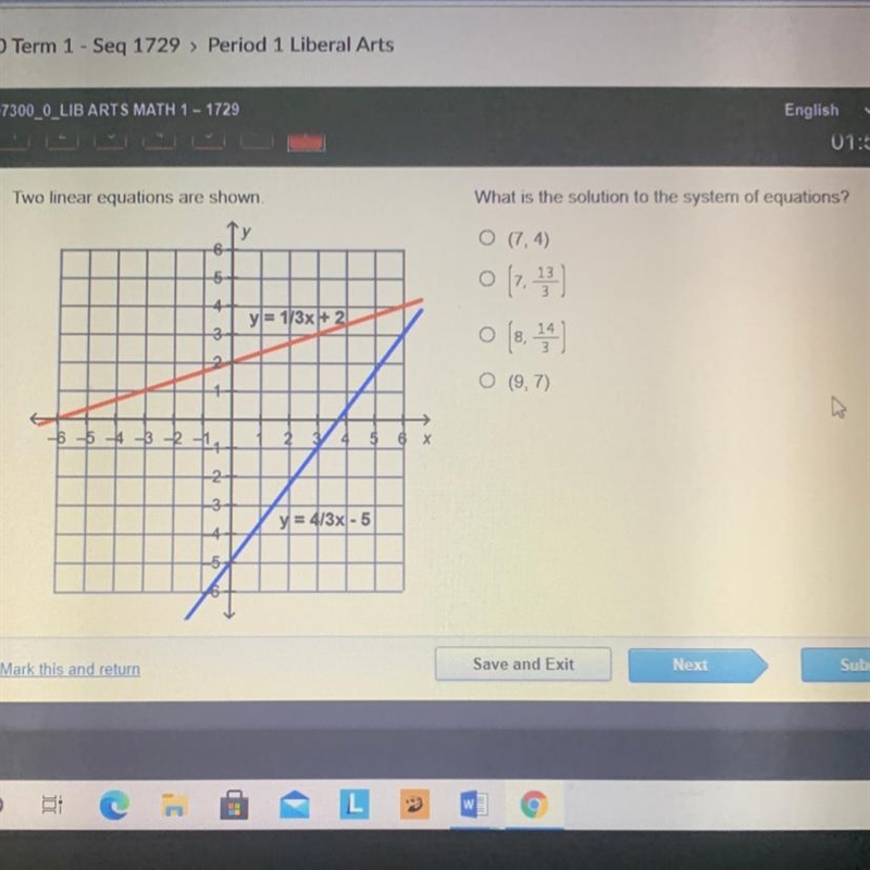 Please HELP me! What is the solution to the system of equations?-example-1