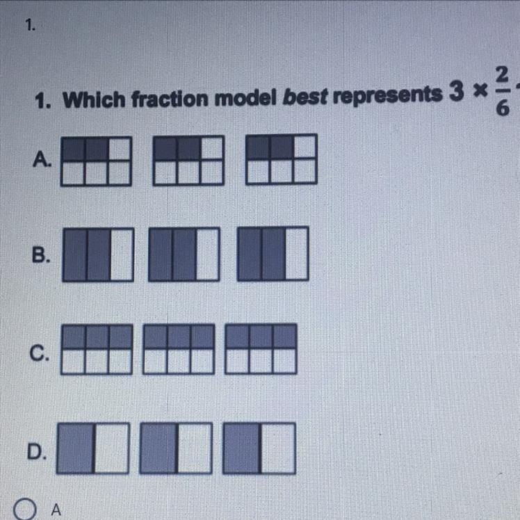 Which fraction model best represents 3 2/6??-example-1