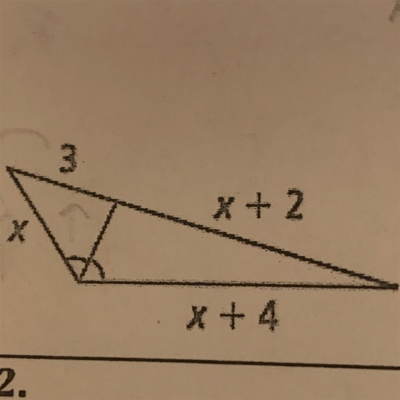 Proportions in triangles. solve for x-example-1