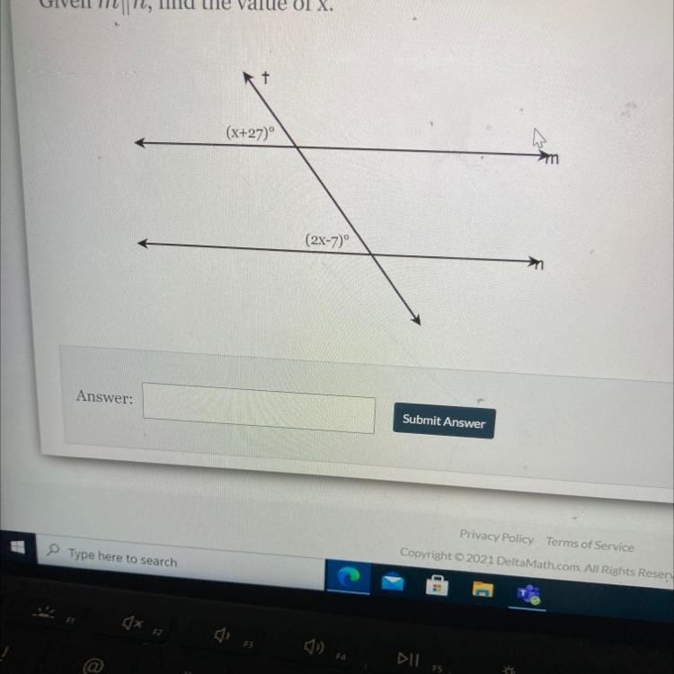 Given mlln, find the value of x. (x+27) (2x-7)-example-1