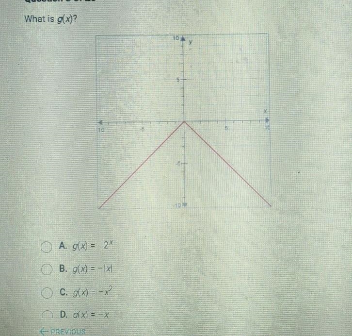 Question 3 of 25 What is g(x)?​-example-1