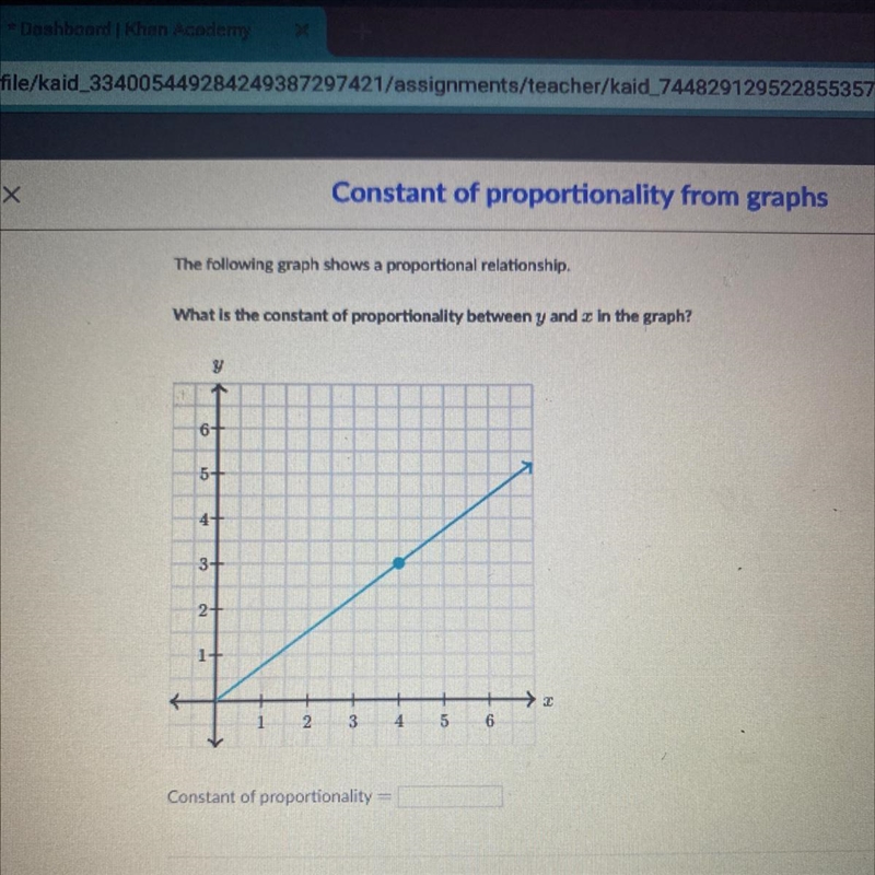 The following graph shows a proportional relationship What is the constant of proportionality-example-1