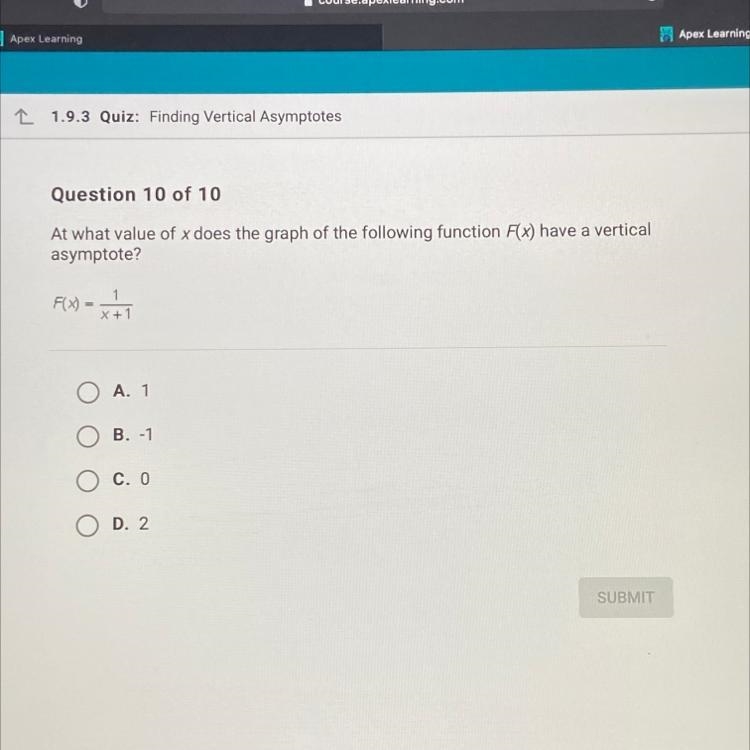 27 points pls help at what value of x does the graph of the following function F(x-example-1