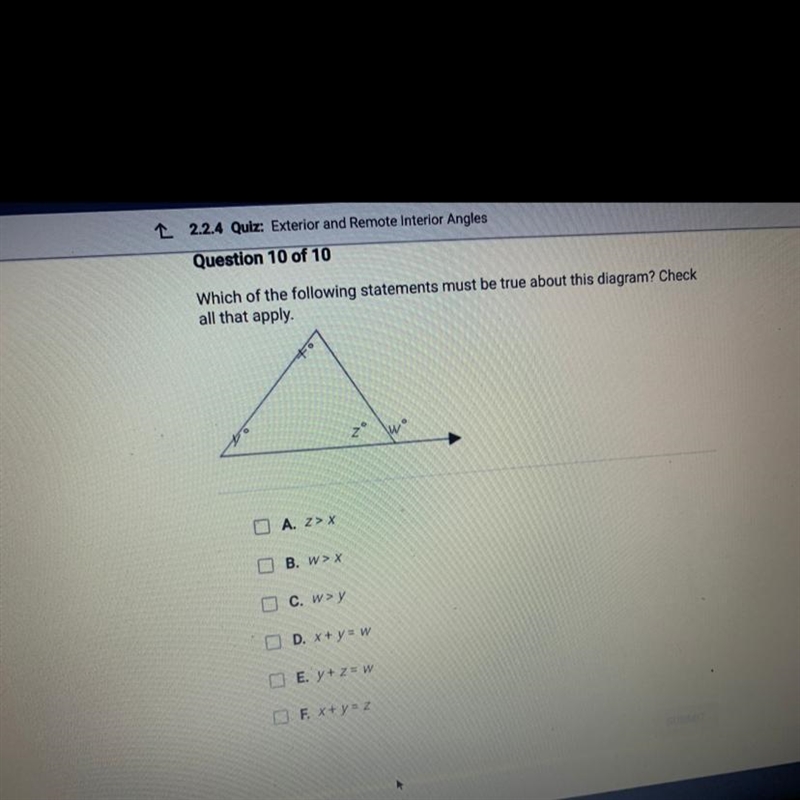 Which of the following statements must be true about the diagram-example-1