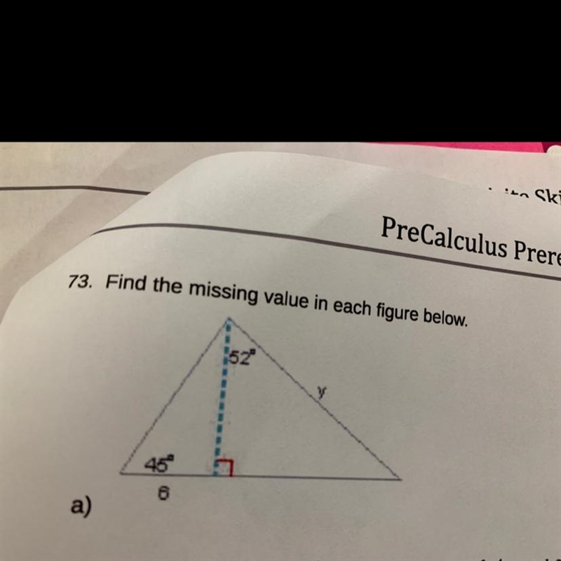 Find the missing value in each figure below. What does “y” equal?-example-1