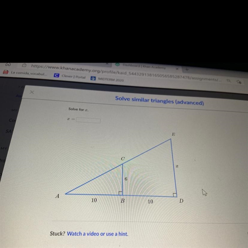 Solve for 2. 2 E 92 2 6 N 10 B 10 D help please-example-1