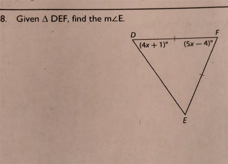 Help find angle E please ​-example-1