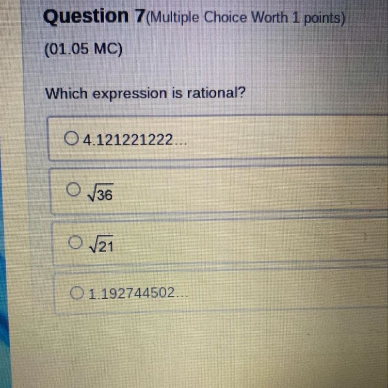 Which expression is rational-example-1