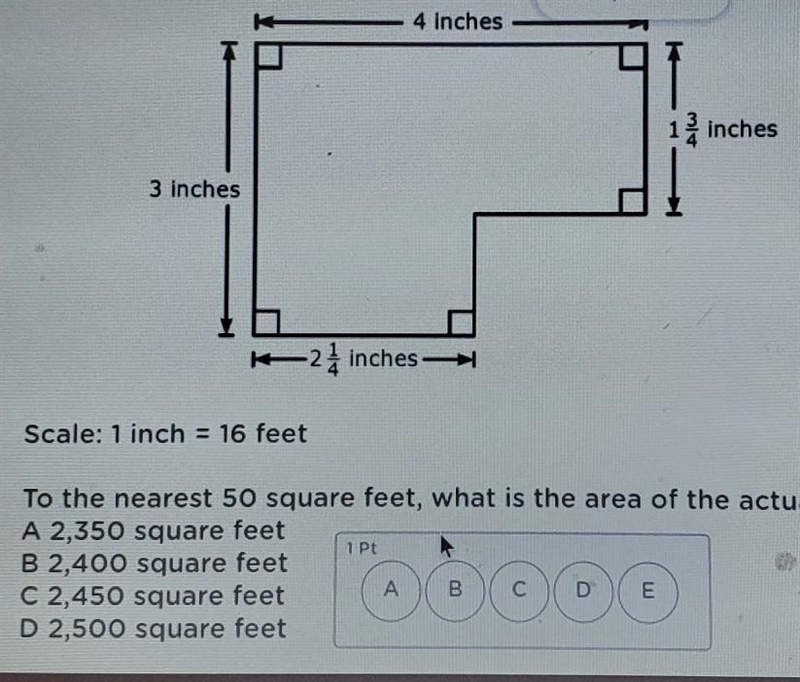 To the nearest 50 square feet what is the area of the actual store?​-example-1