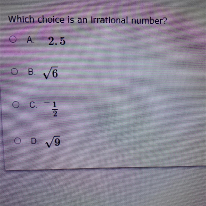 Need help what’s the irrational number?-example-1