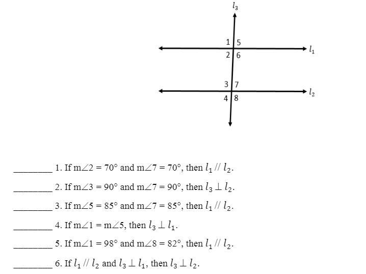 I. Tell whether each statement is TRUE or FALSE. Refer to the figure below. Write-example-1