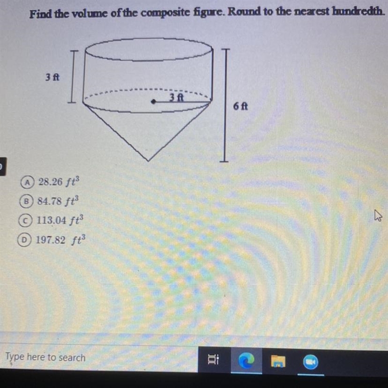 Find the volume of the composite figure. Round to the nearest hundredth.-example-1