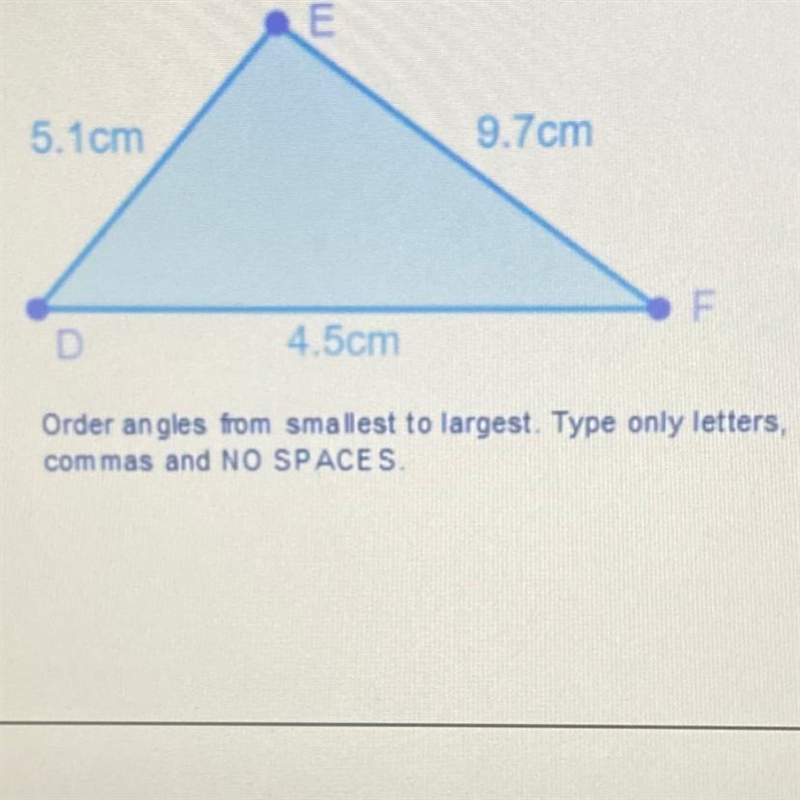 What’s the angles order from smallest to largest-example-1