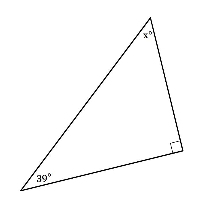 The measures of the angles of a triangle are shown in the figure below. Solve for-example-1