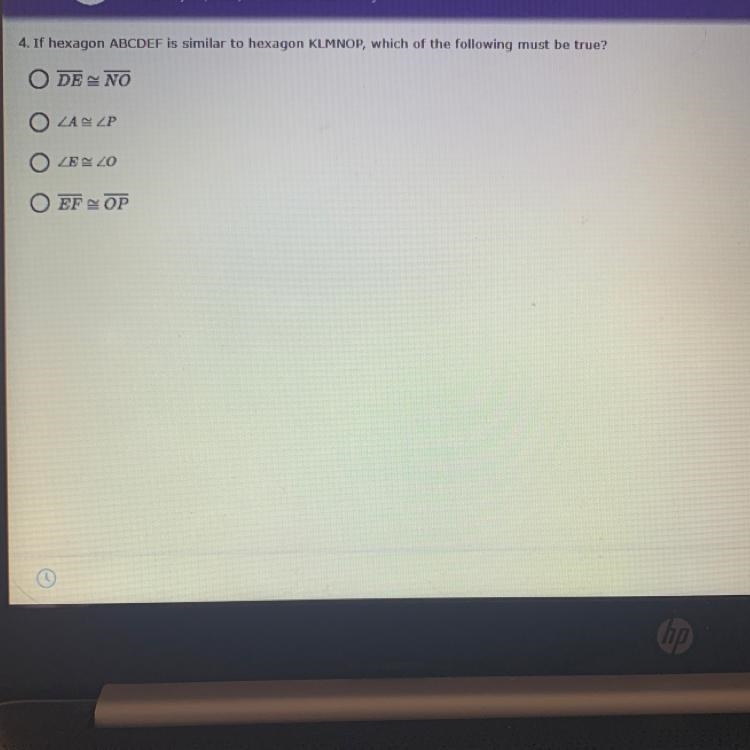 If hexagon ABCDEF is similar to hexagon KLMNOP, which of the following must be true-example-1