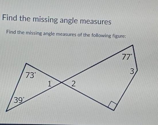 Find the missing angle measure of the following figure​-example-1