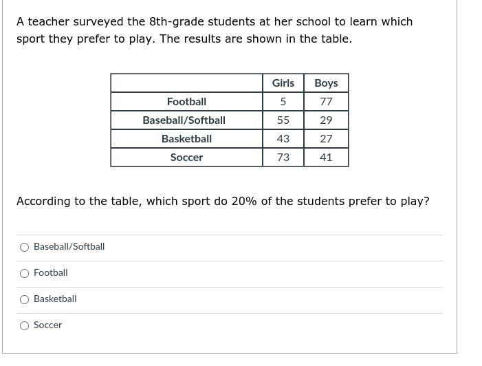 (HELP FAST FOR 20 POINTS) A teacher surveyed the 8th-grade students at her school-example-1