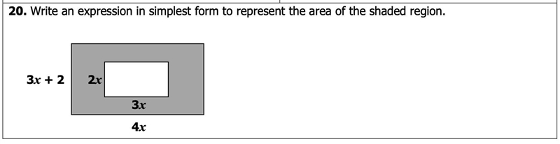 Write an expression in simplest form to represent the area of the shaded region-example-1