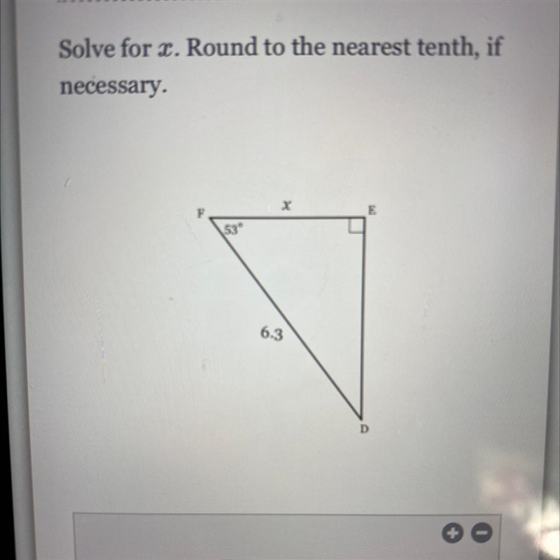 Solve for x. Round to the nearest tenth, if necessary.-example-1