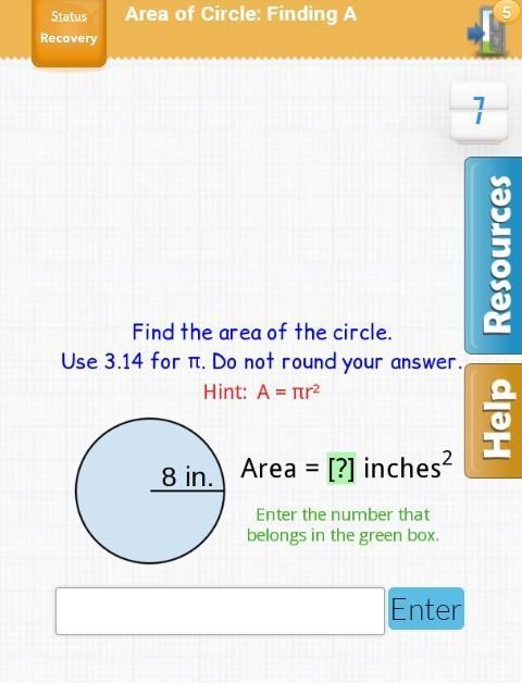 AREA OF A CIRCLE HELP PLS​-example-1