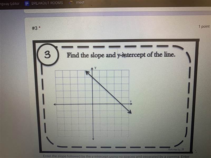 Find the slope and y intercept of each line NEED HELP ASAP!!-example-3