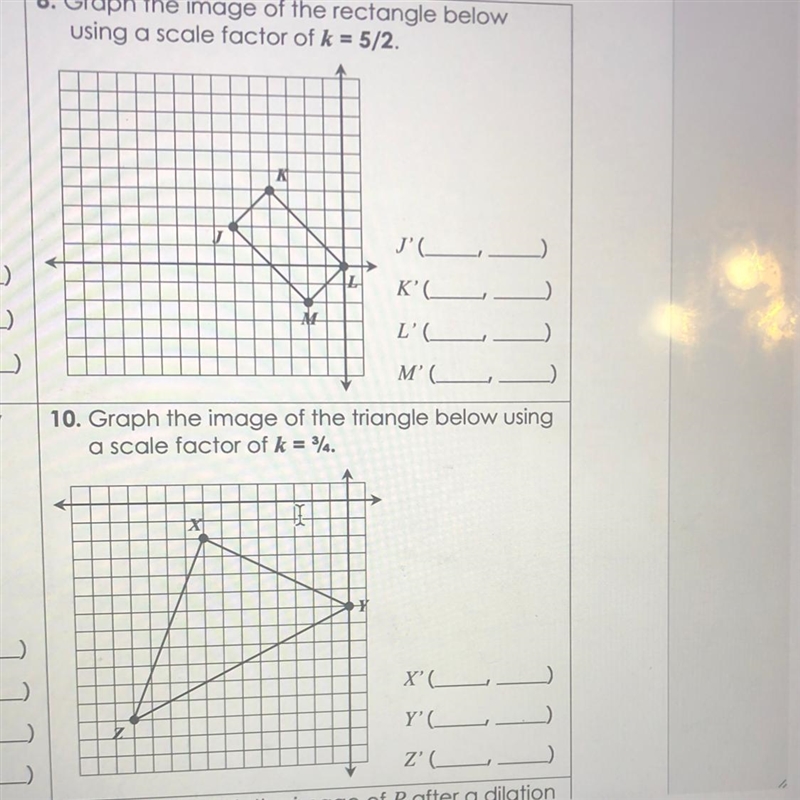 Whats the answers to both of these ( j k l m) and (x y z)-example-1