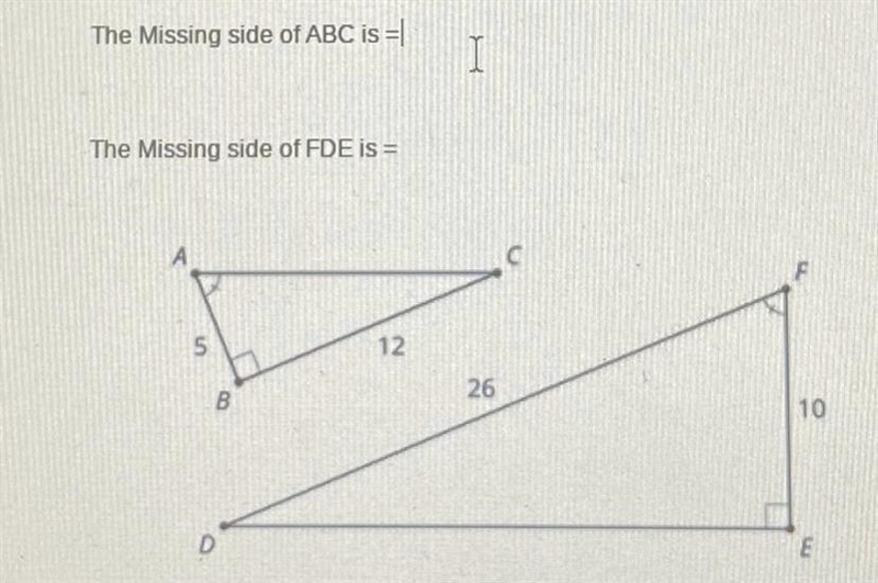 Please help me with this, I need to find the missing angle of both of the triangles-example-1