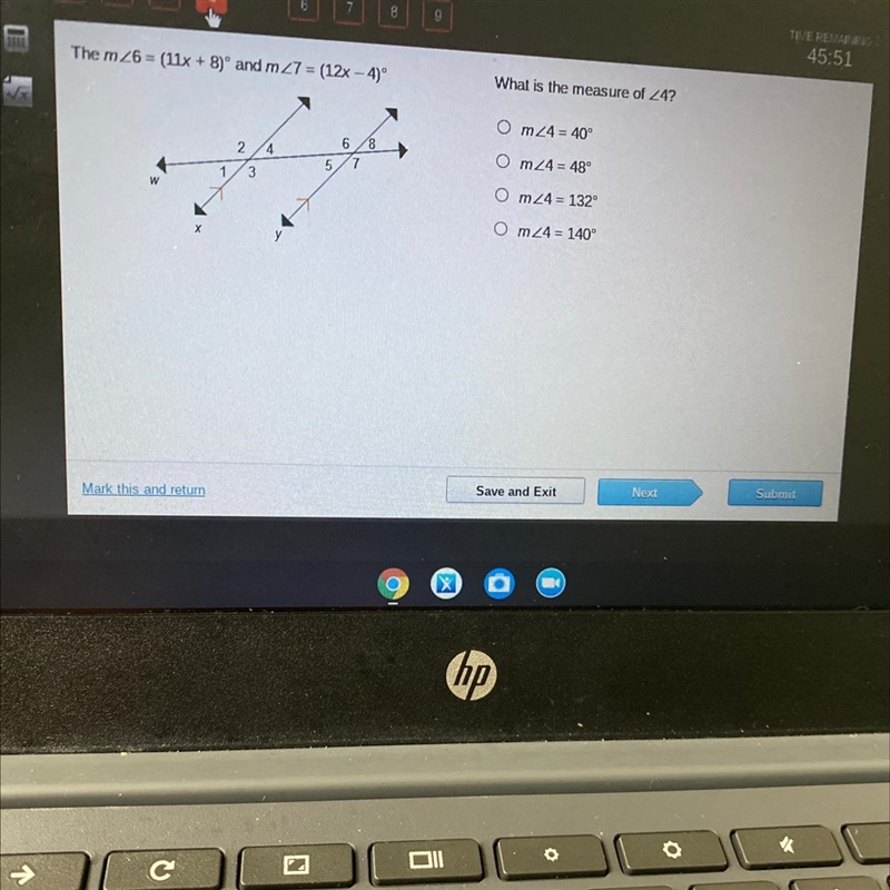 What is the measure of 4?-example-1