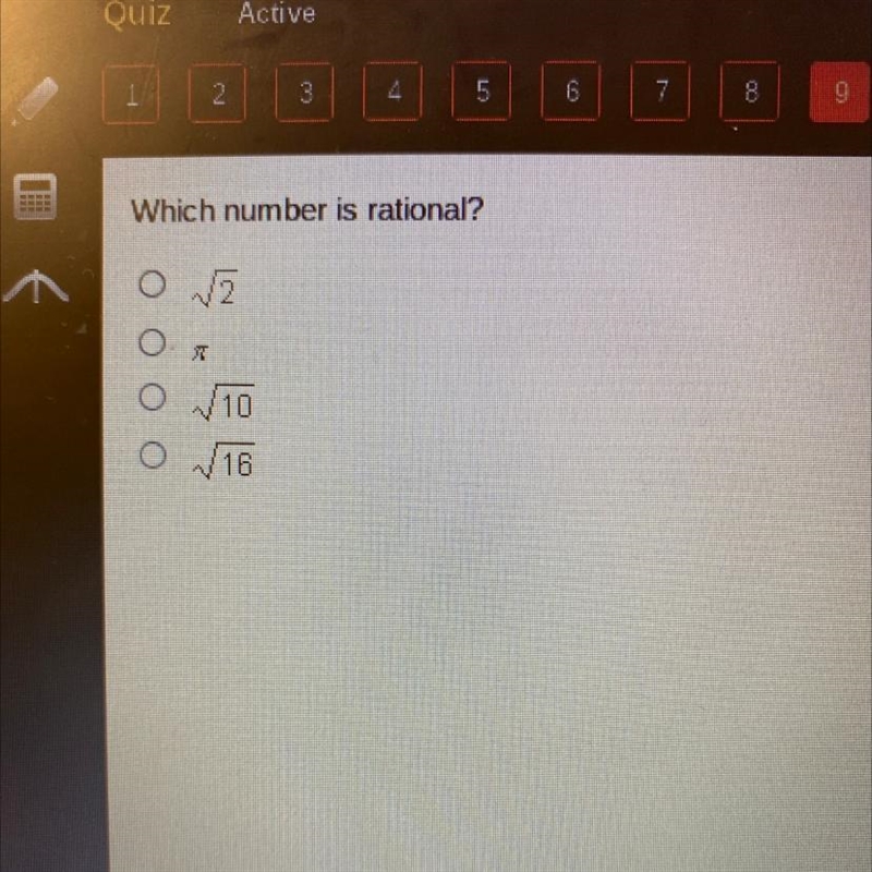 Which number is rational? o 22 O 16-example-1