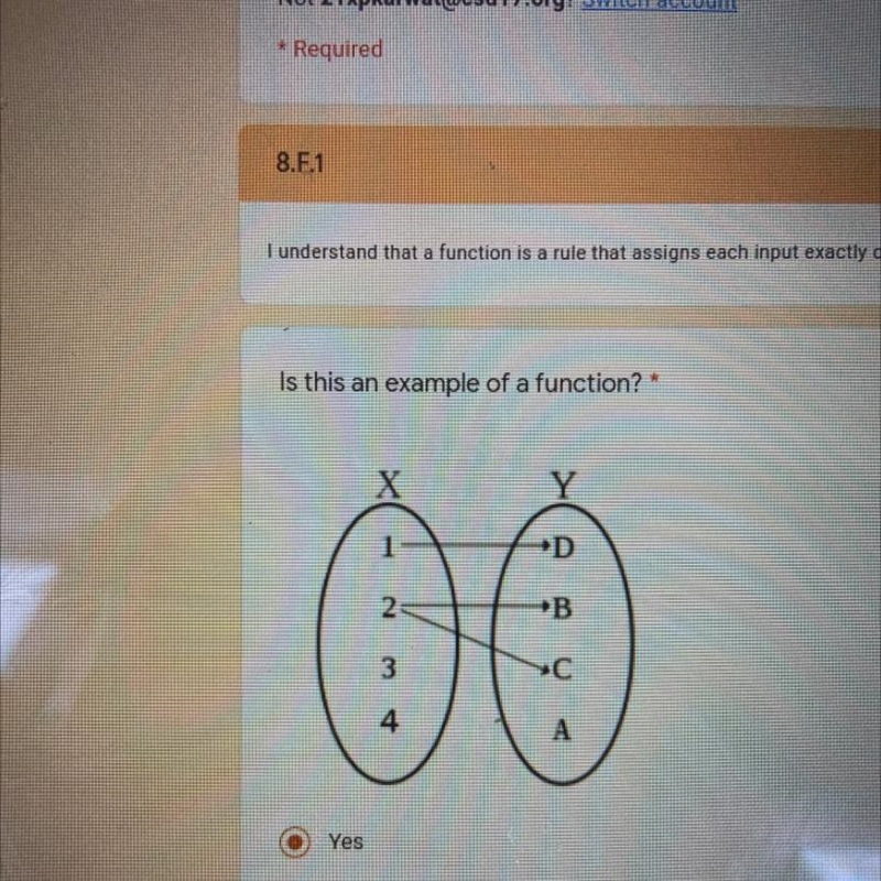 Is this an example of a function? Yes or no?-example-1