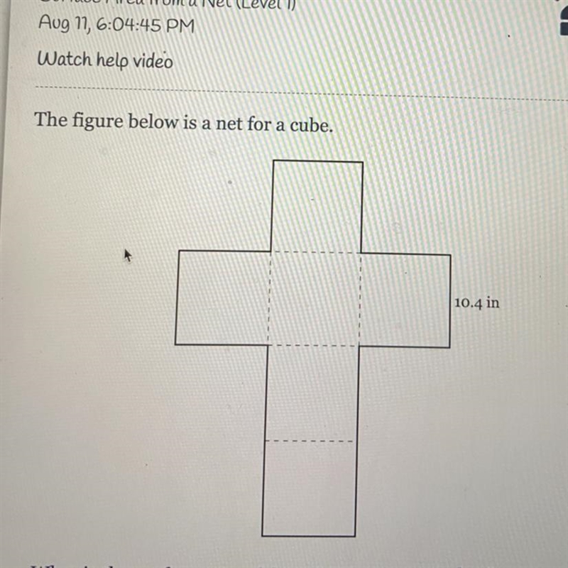 What is the surface area of the cube, in square inches?-example-1