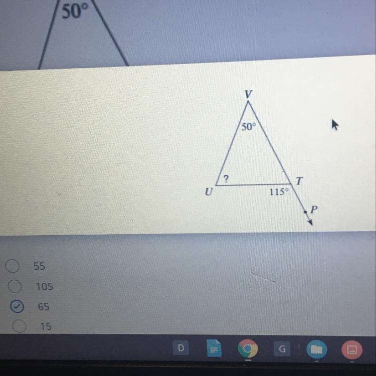 What is the value of the missing angle Please pelsd help-example-1