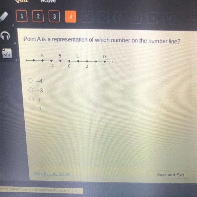 Point Ais a representation of which number on the number line? 0 T -3 1-example-1