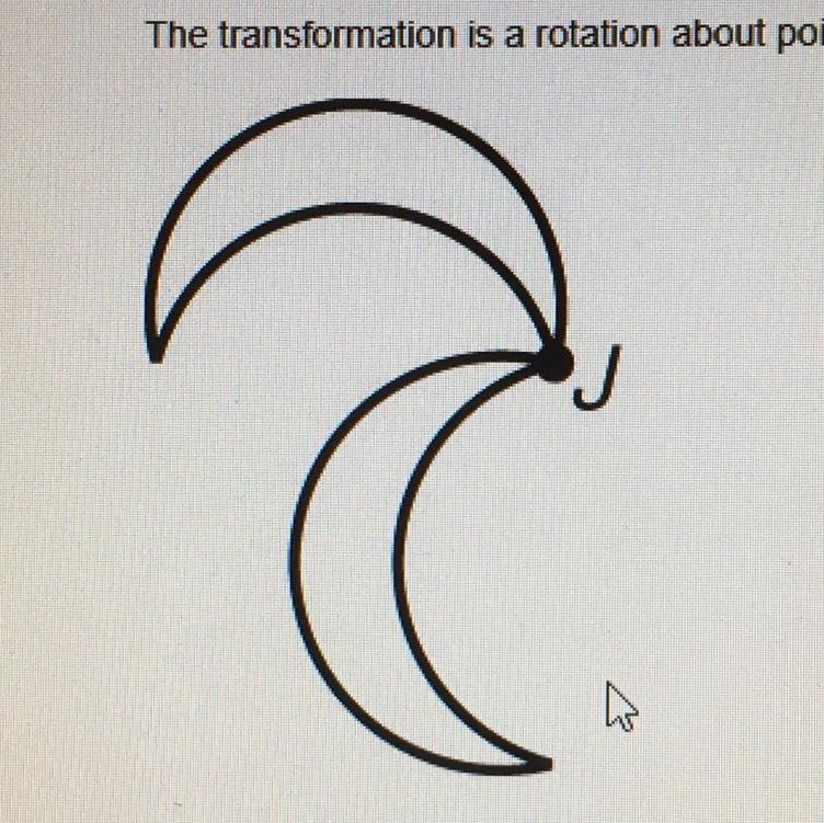 The transformation is a rotation about point J. - true - false-example-1