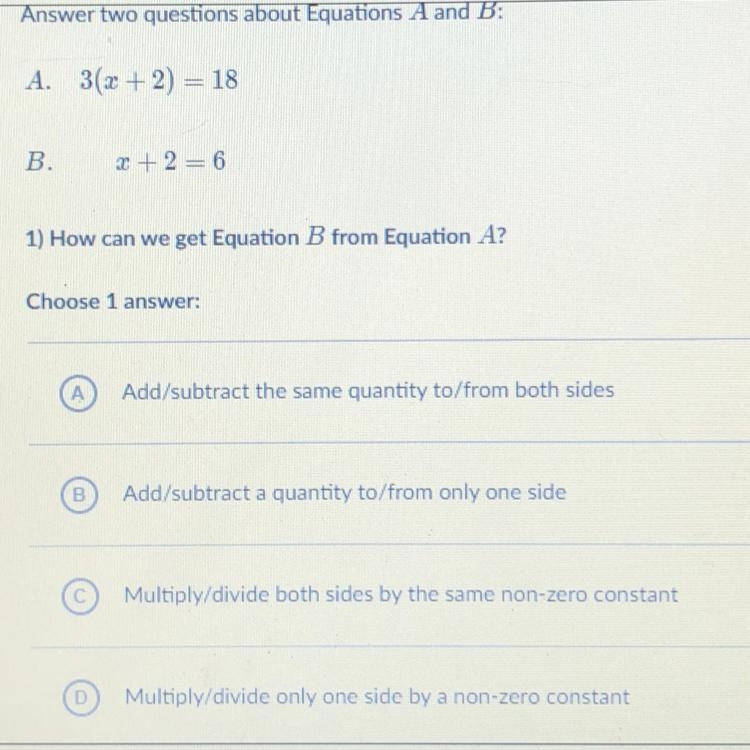 PLEASE HELP EMERGENCY also based on the pervious answer are the equations equivalent-example-1