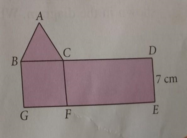 In the diagram, ABC is an equilateral triangle, BCFG is a square and CDEF is a rectangle-example-1