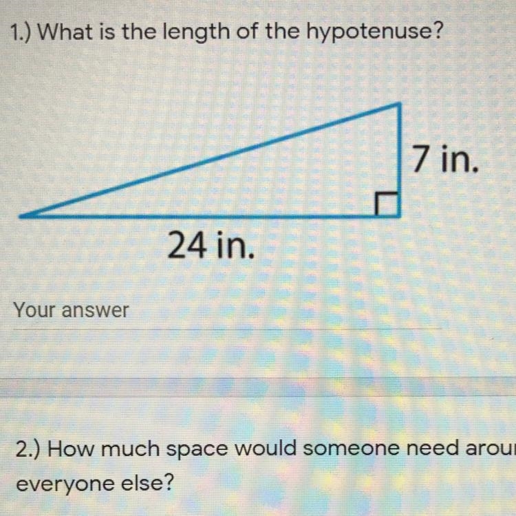 What is the length of the hypotenuse-example-1